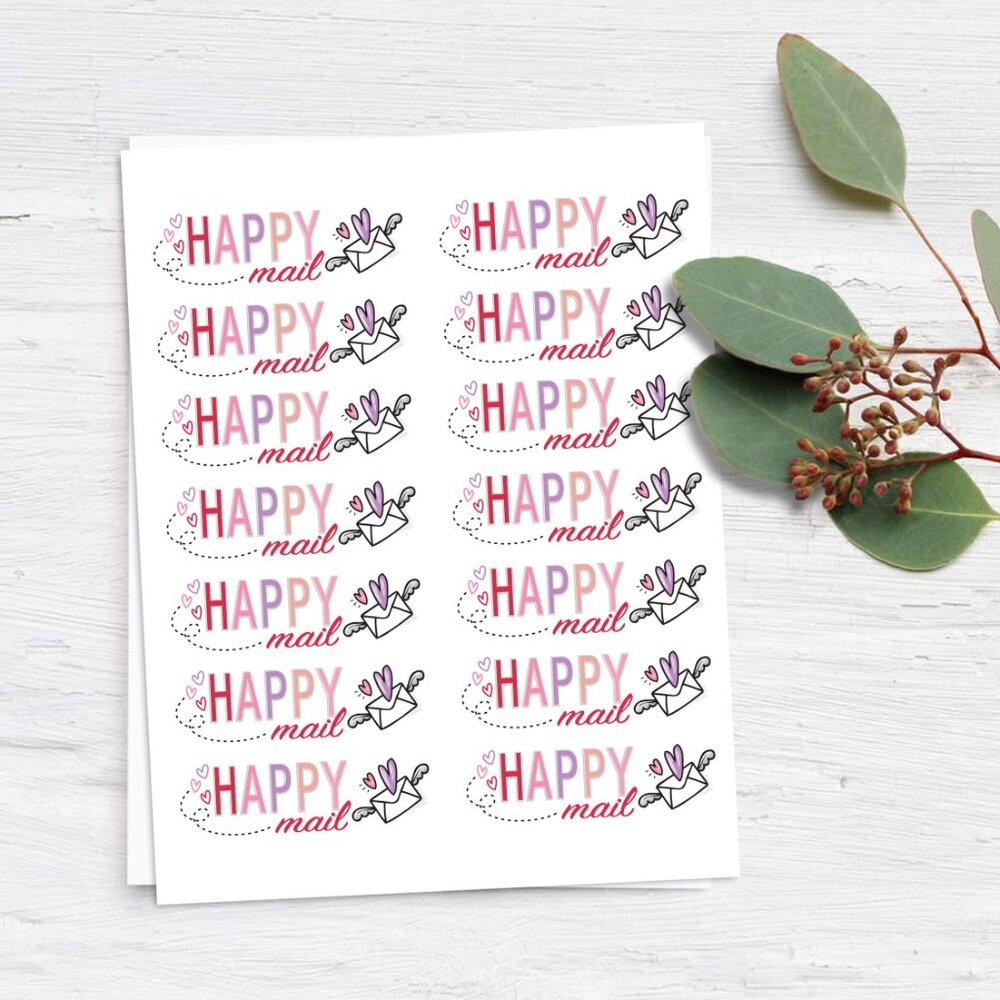 NEW! Happy Mail 💌 Sticker Labels – (48 ct) - Picture 2 of 5